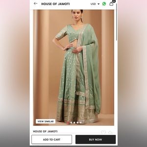 Mint green and gold lehenga set